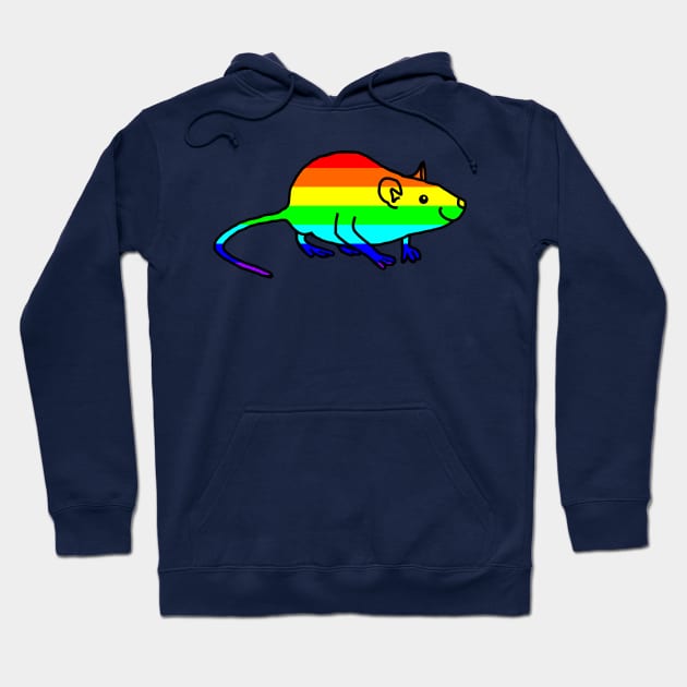 Cute Rainbow Rat Hoodie by ellenhenryart